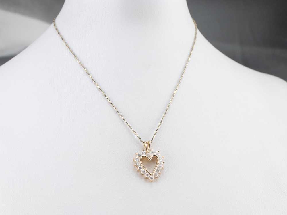 Diamond Heart Halo Pendant - image 10