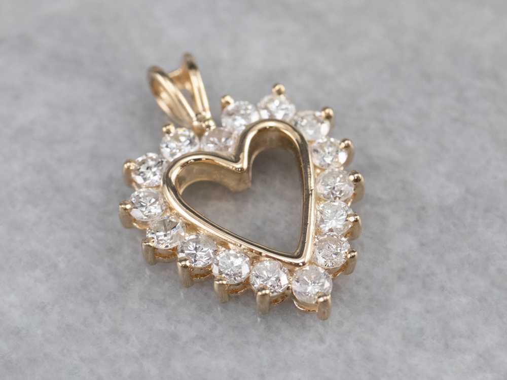 Diamond Heart Halo Pendant - image 2