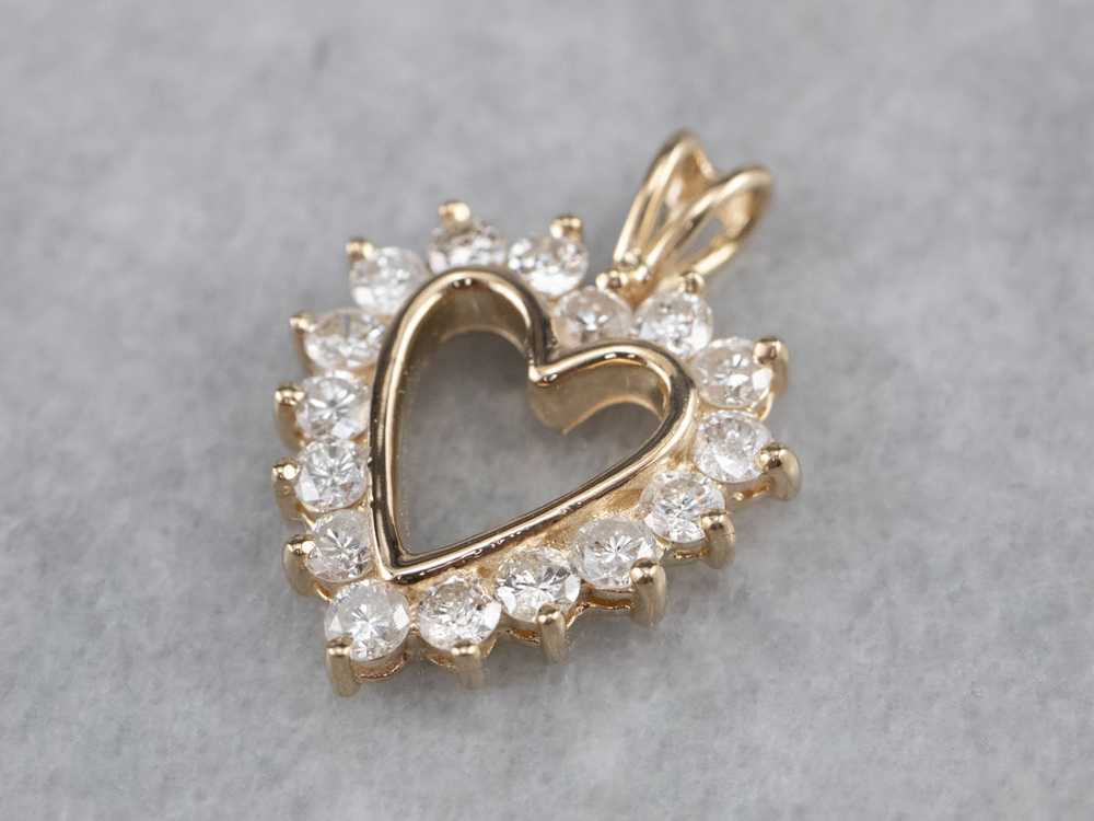 Diamond Heart Halo Pendant - image 3