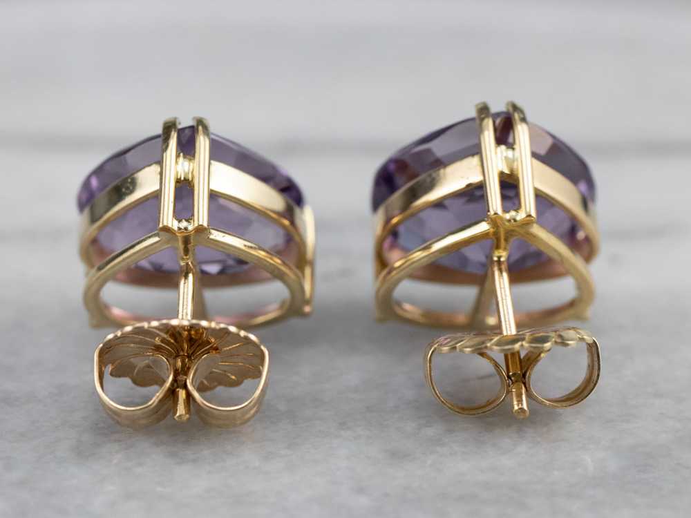 Amethyst Gold Statement Stud Earrings - image 6