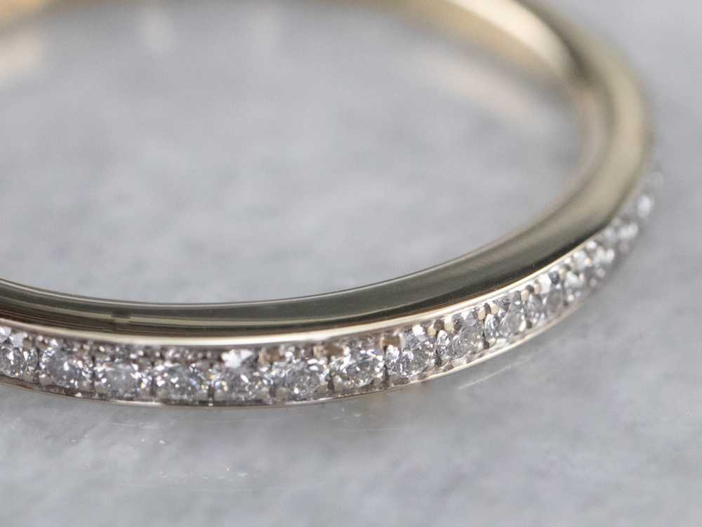 Thin Diamond 18K White Gold Wedding Band - image 2