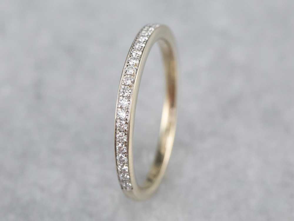 Thin Diamond 18K White Gold Wedding Band - image 4