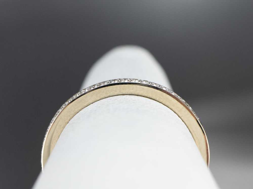 Thin Diamond 18K White Gold Wedding Band - image 8