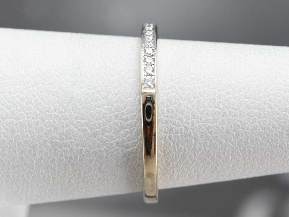 Thin Diamond 18K White Gold Wedding Band - image 9