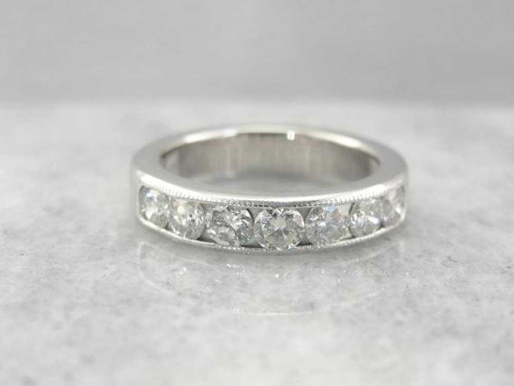 Substantial Channel Set Diamond Wedding Band - image 1