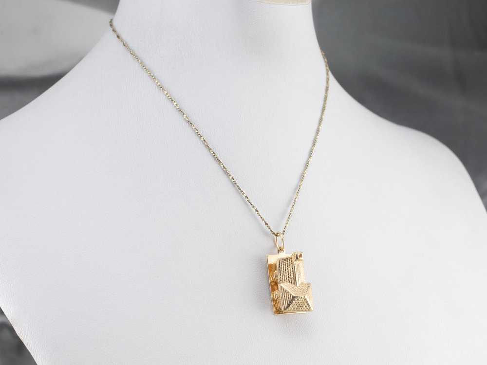 Vintage Gold House Charm Pendant - image 10