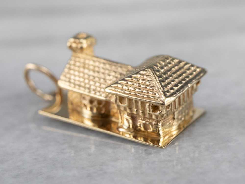 Vintage Gold House Charm Pendant - image 1