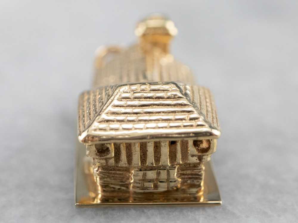 Vintage Gold House Charm Pendant - image 6