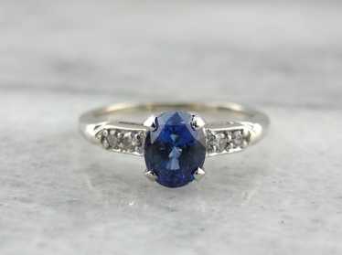 Fine Sapphire Engagement Ring with Diamond Accents - image 1