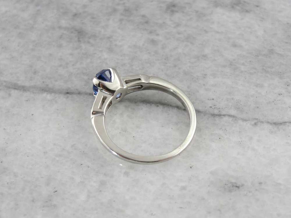 Fine Sapphire Engagement Ring with Diamond Accents - image 3