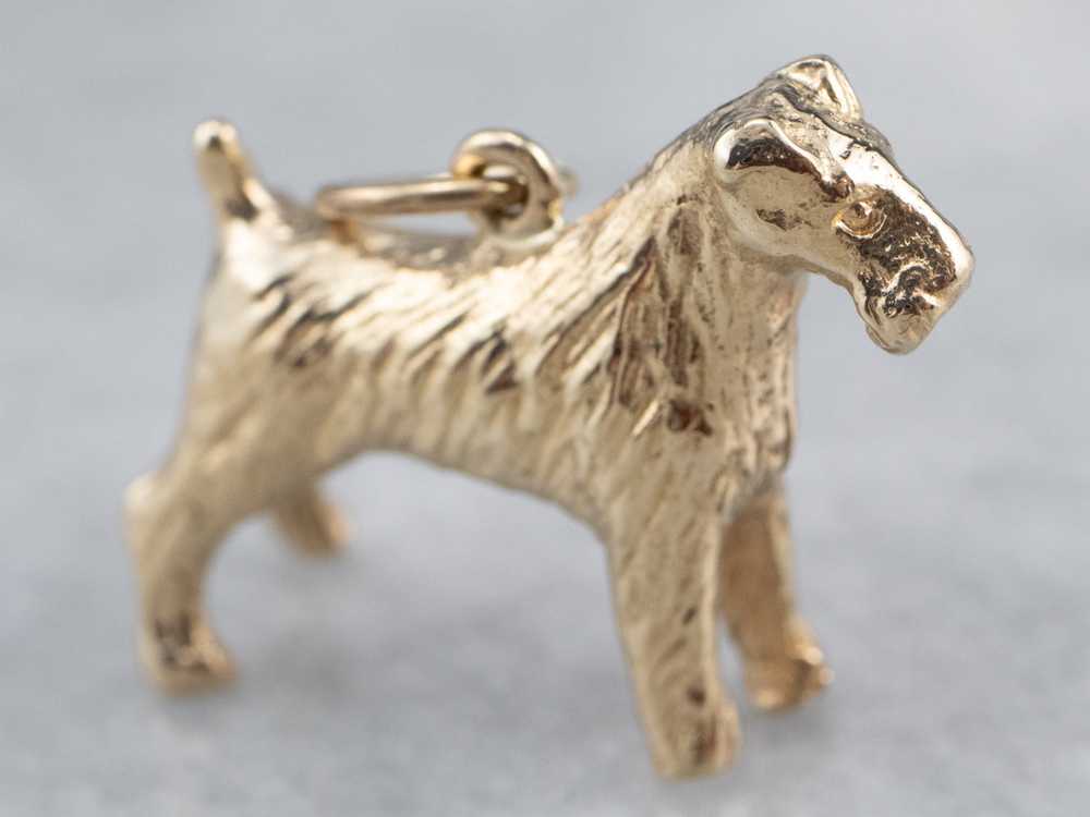 Gold Schnauzer Terrier Dog Charm - image 1