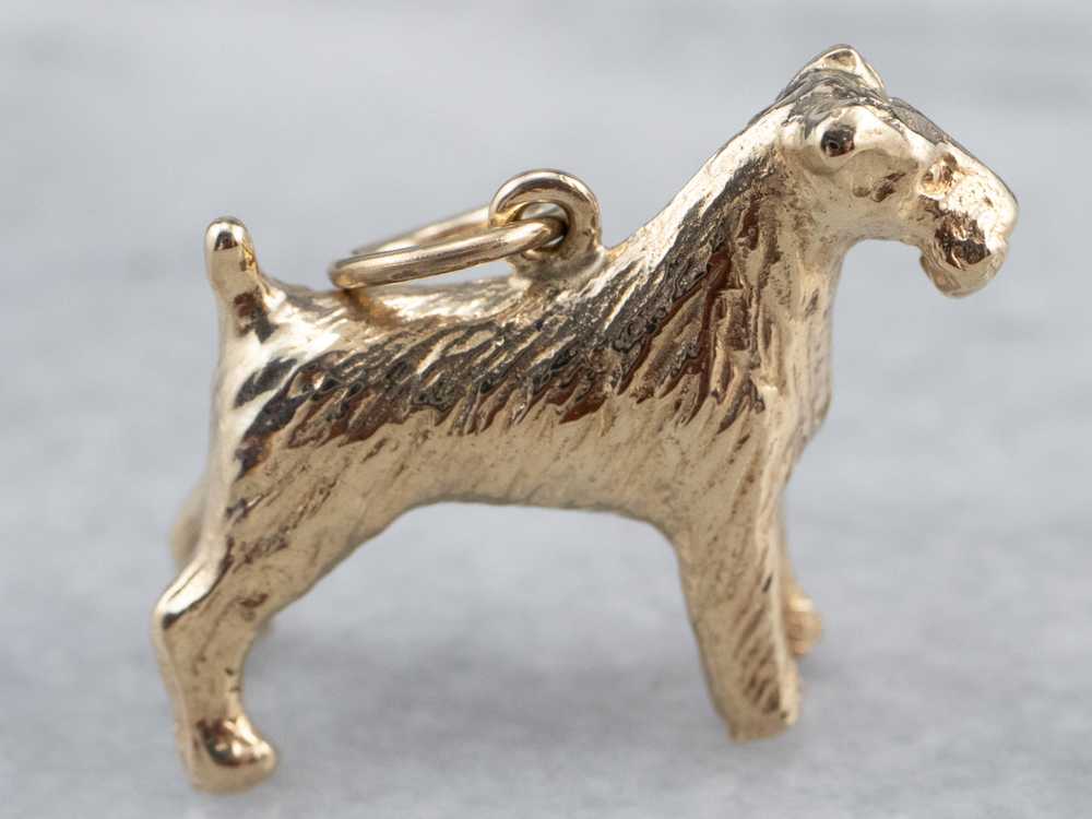 Gold Schnauzer Terrier Dog Charm - image 2