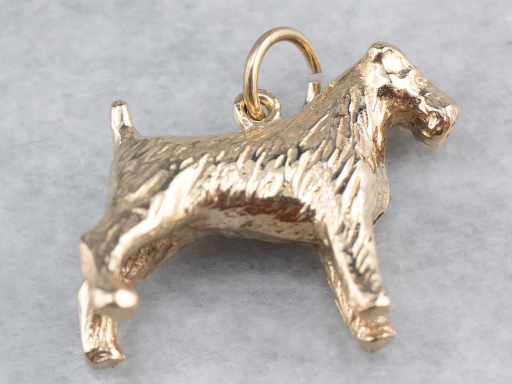 Gold Schnauzer Terrier Dog Charm - image 3