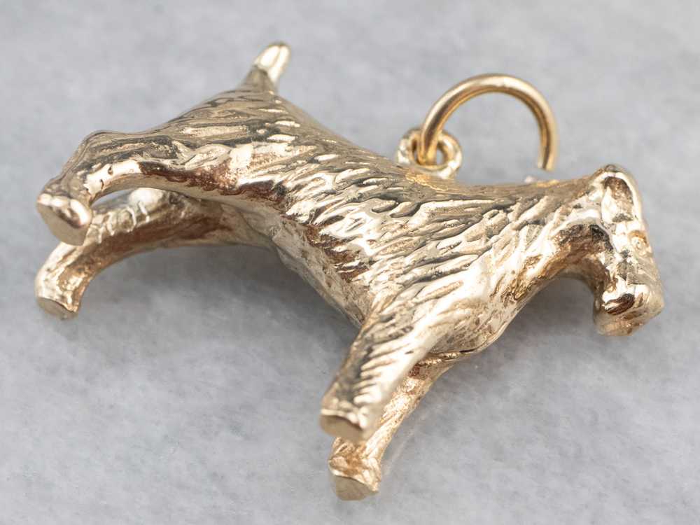 Gold Schnauzer Terrier Dog Charm - image 4