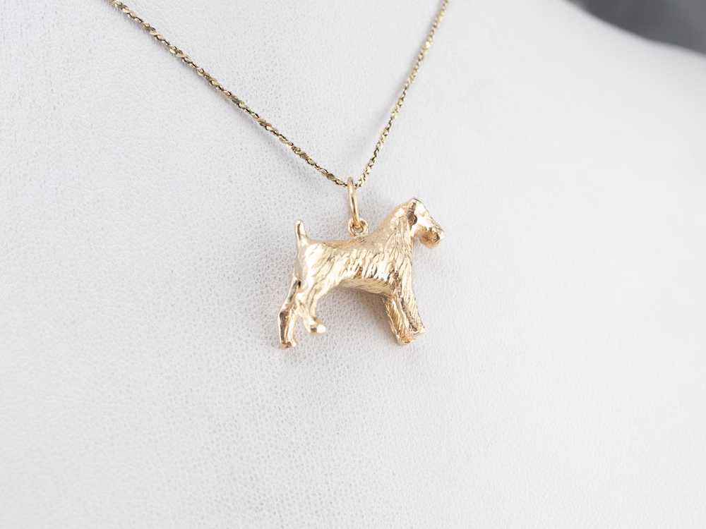 Gold Schnauzer Terrier Dog Charm - image 8