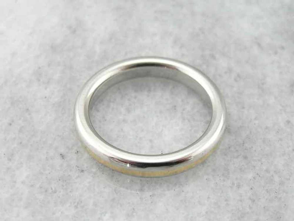 Simple Platinum and 18K Yellow Gold Mixed Metals … - image 3