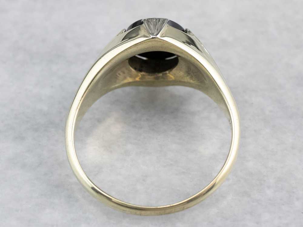 Retro Era Black Onyx Solitaire Ring - image 5