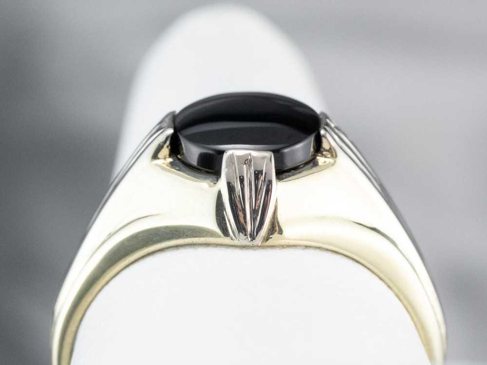 Retro Era Black Onyx Solitaire Ring - image 8