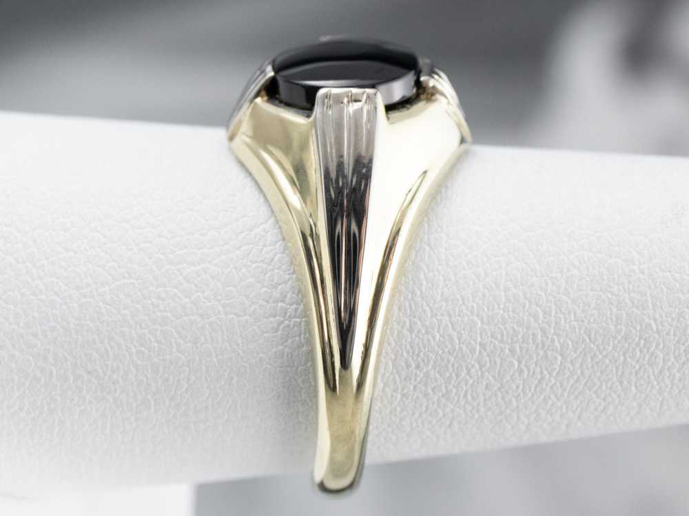 Retro Era Black Onyx Solitaire Ring - image 9