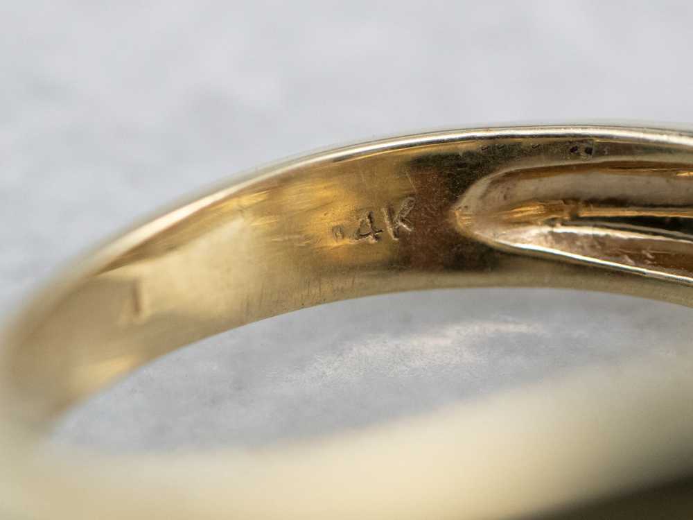 Baguette and Round Cut Diamond Bypass Ring - image 6