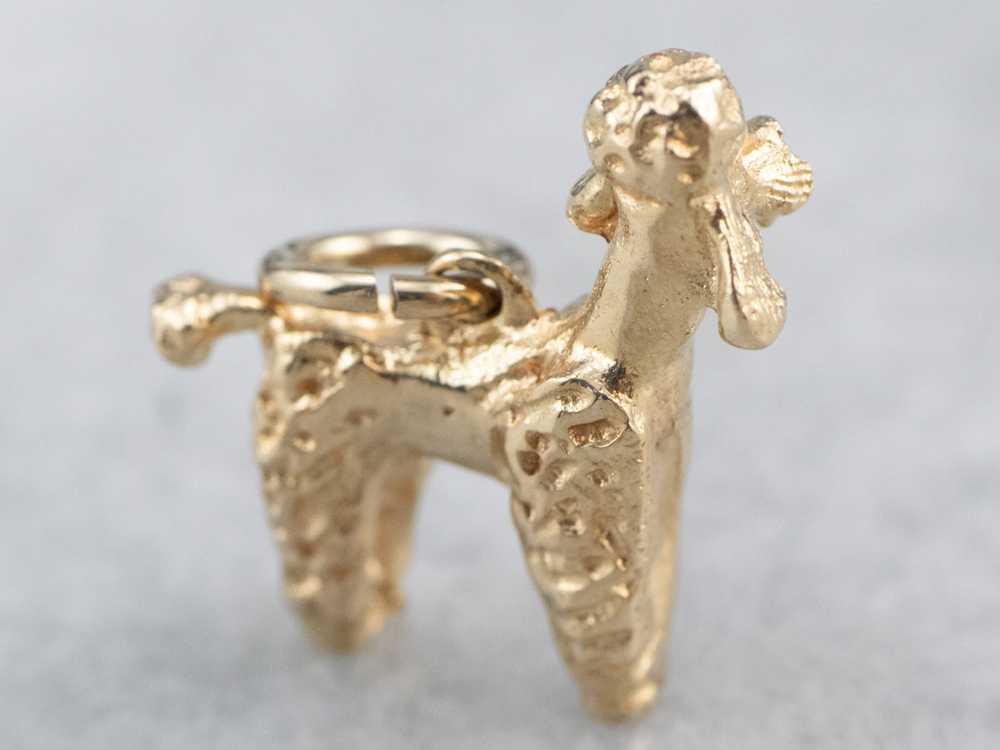 14K Gold Poodle Dog Charm - image 2