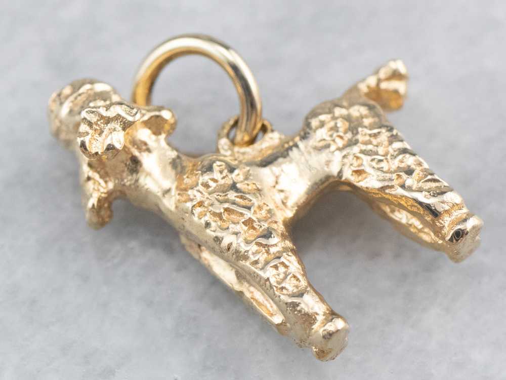 14K Gold Poodle Dog Charm - image 4