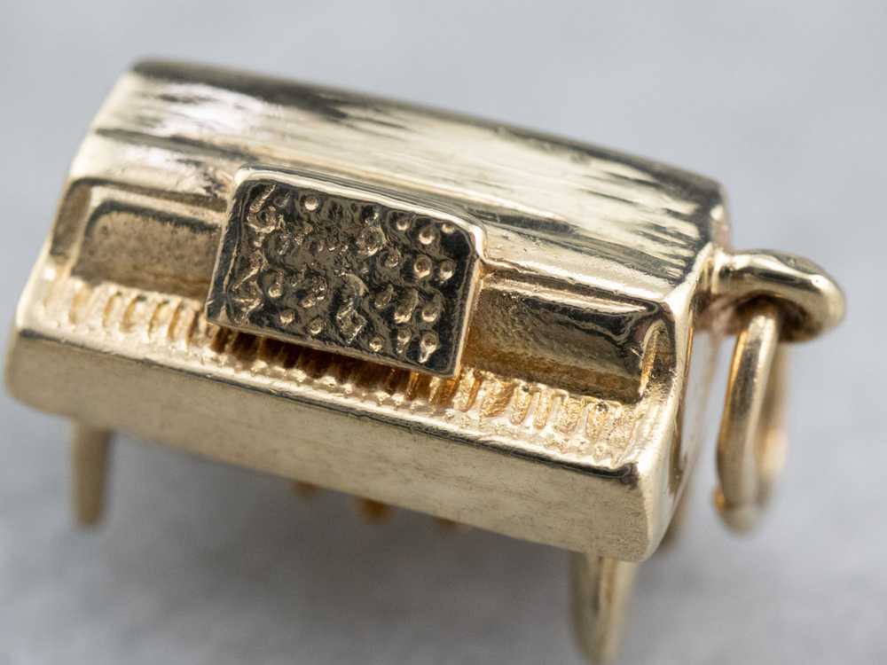 14K Gold Piano Charm - image 4