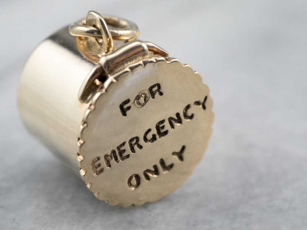 For Emergency Only Gold Charm - image 1