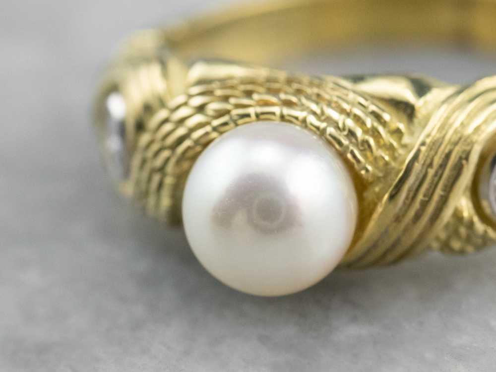 Nautical Pearl and Diamond Ring - image 6