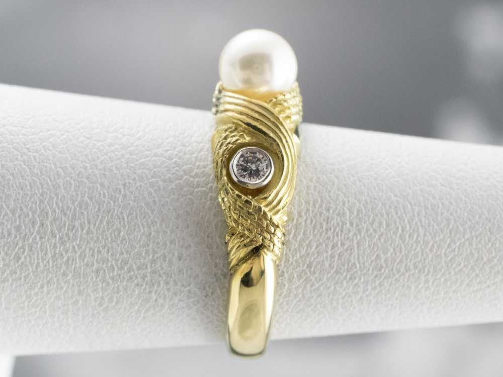 Nautical Pearl and Diamond Ring - image 9