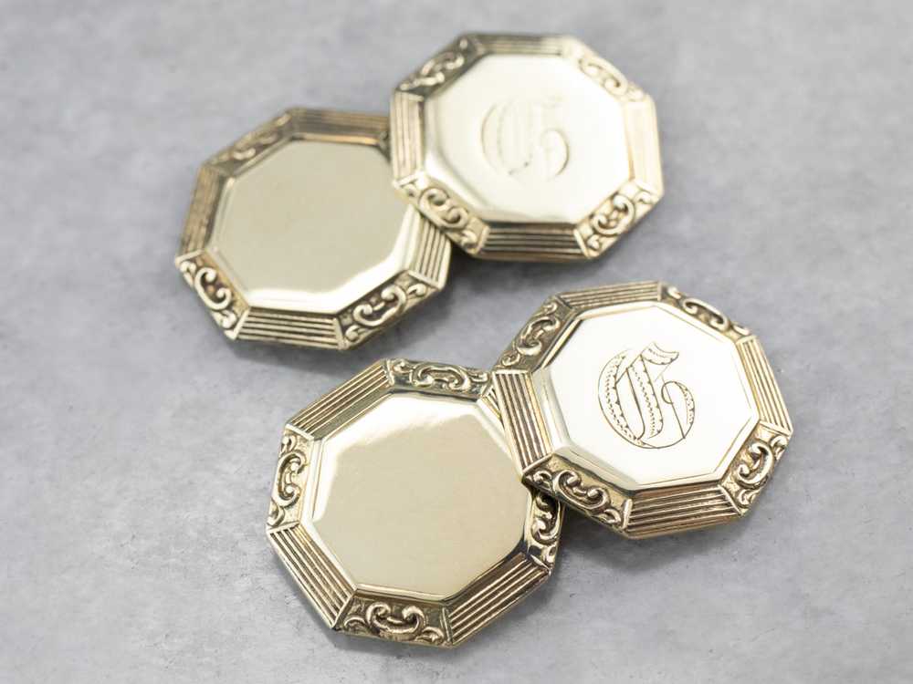 Old English "G" Monogrammed Cufflinks - image 3