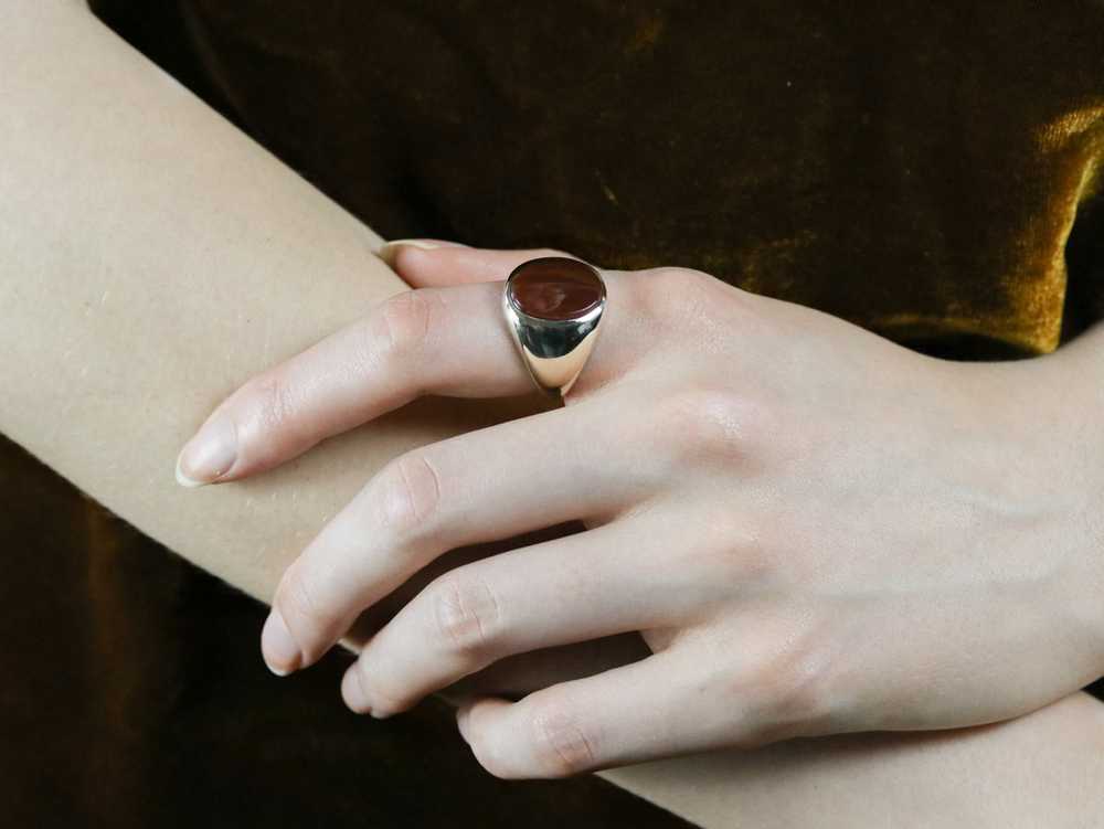 Men's Mid Century Carnelian Ring - image 10