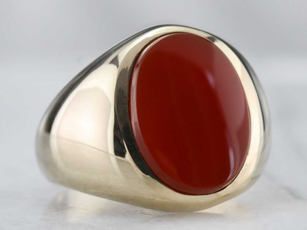 Men's Mid Century Carnelian Ring - image 2