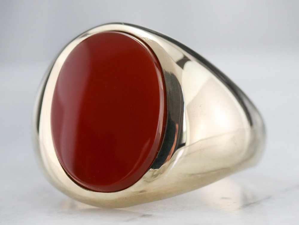 Men's Mid Century Carnelian Ring - image 3