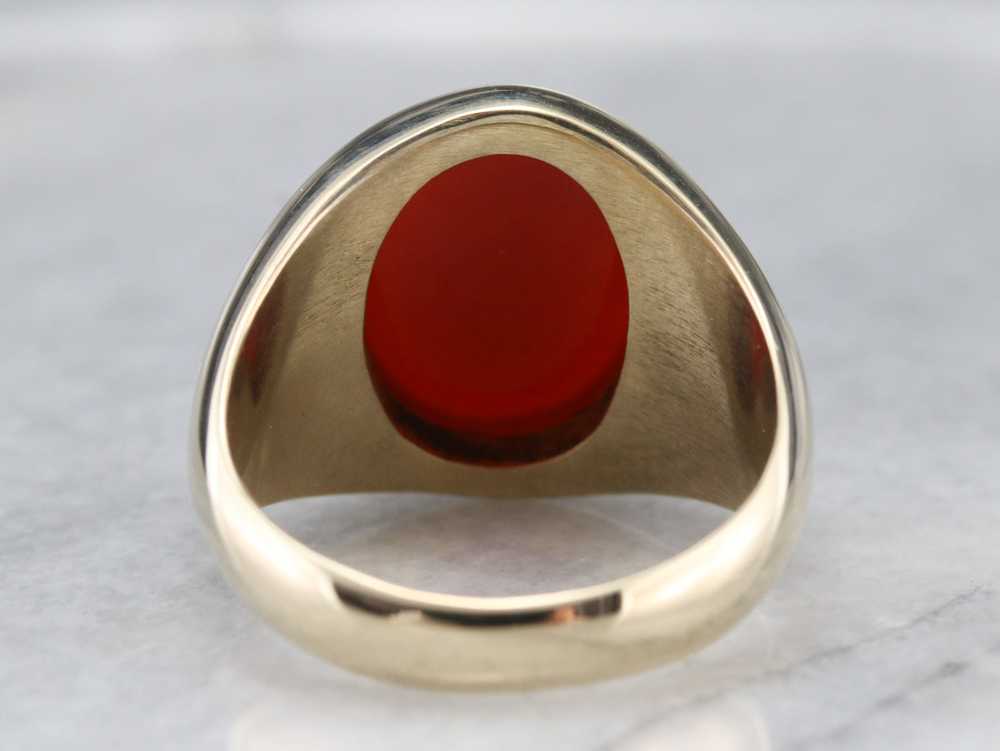 Men's Mid Century Carnelian Ring - image 6