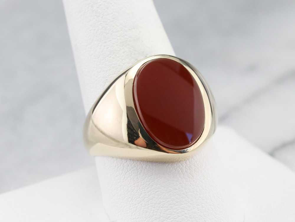 Men's Mid Century Carnelian Ring - image 7