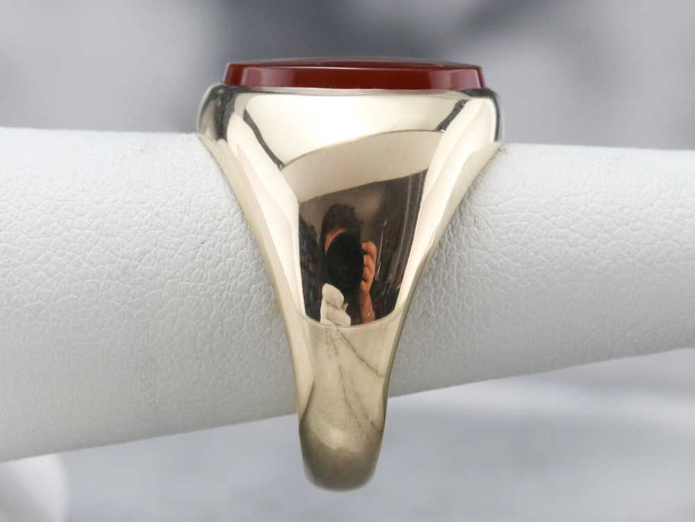 Men's Mid Century Carnelian Ring - image 9