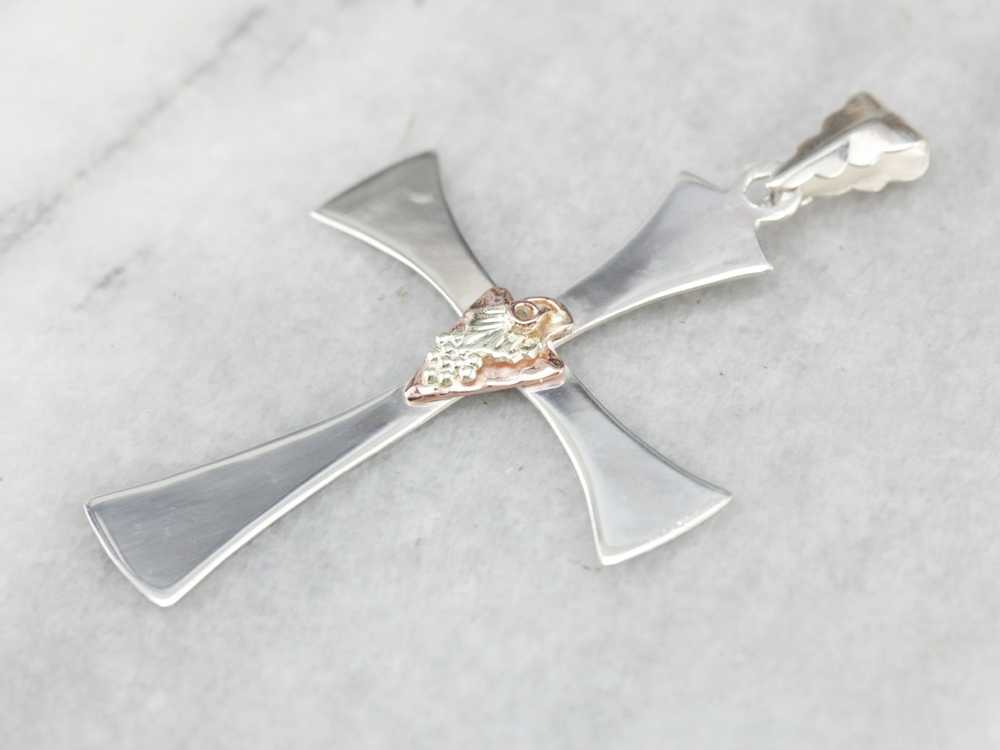 Sterling Silver and Black Hills Gold Cross - image 1