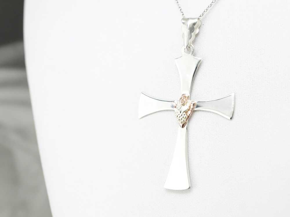 Sterling Silver and Black Hills Gold Cross - image 5