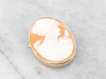 Vintage Gold Cameo Pendant or Pin - image 1