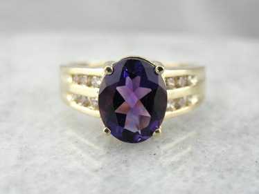 Amethyst and Diamond Cocktail Ring