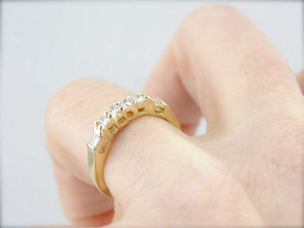 Diamond and Yellow Gold Wedding Band - image 4