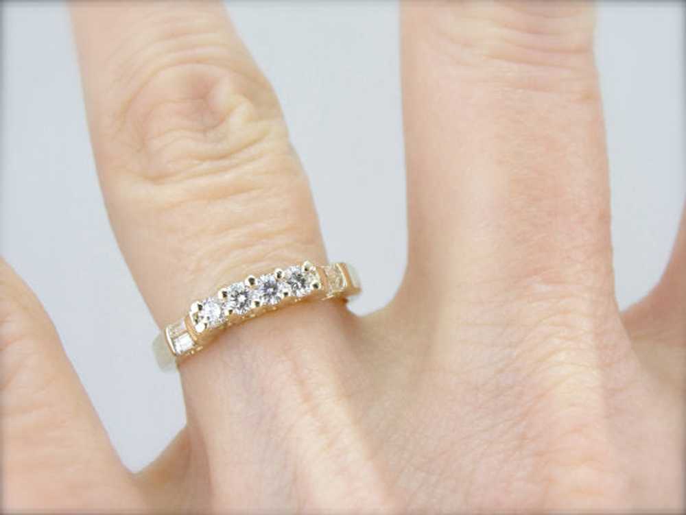 Diamond and Yellow Gold Wedding Band - image 5