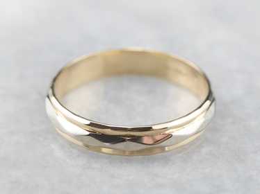 Unisex 14K Gold Faceted Band - image 1