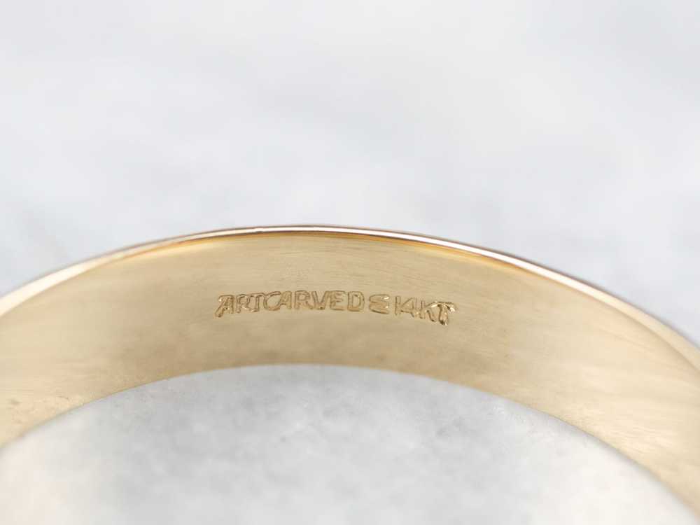 Unisex 14K Gold Faceted Band - image 6