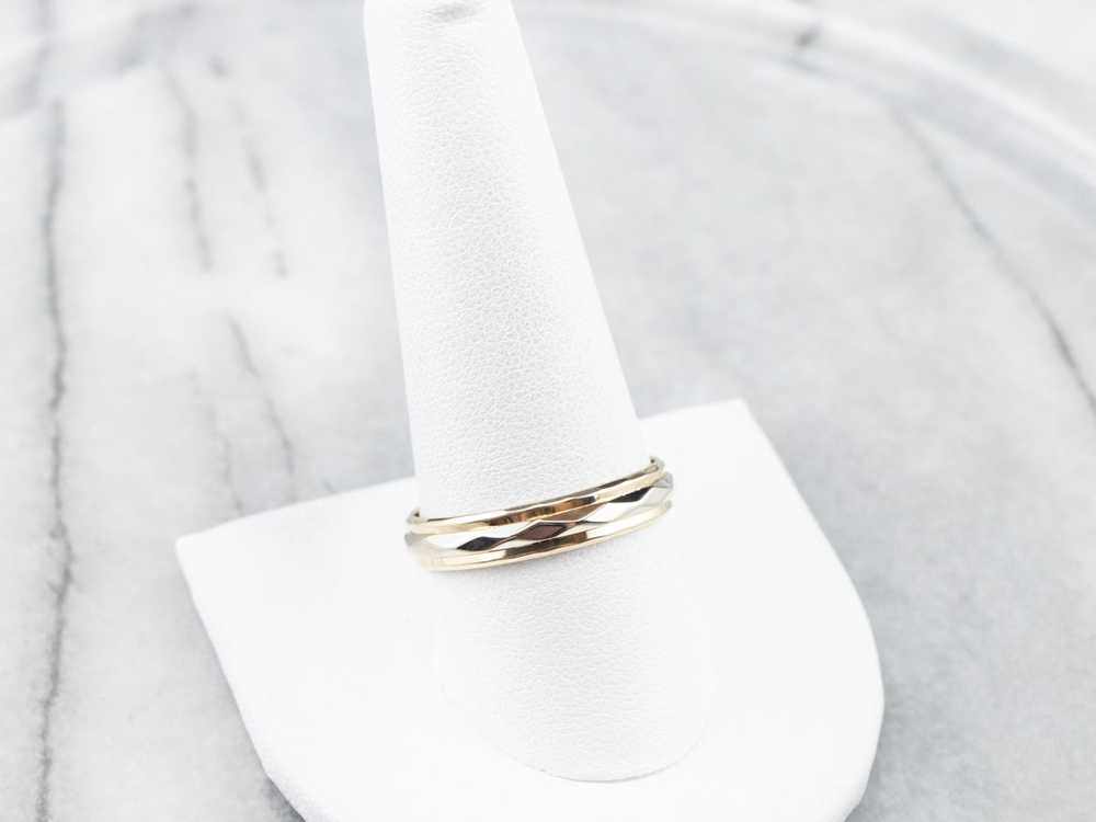 Unisex 14K Gold Faceted Band - image 7