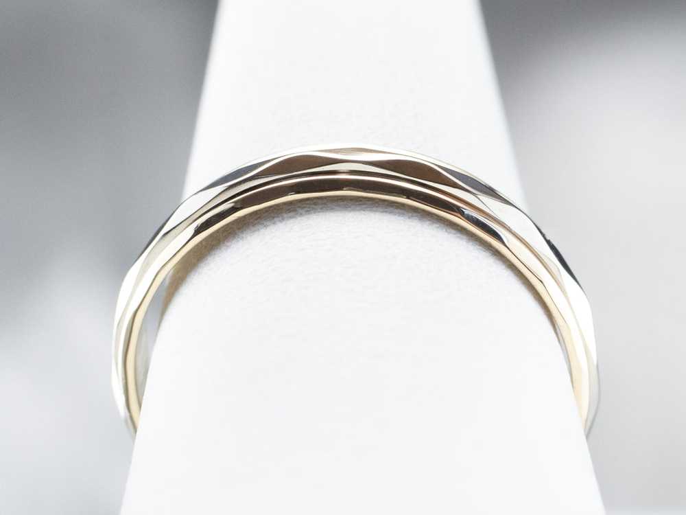 Unisex 14K Gold Faceted Band - image 8