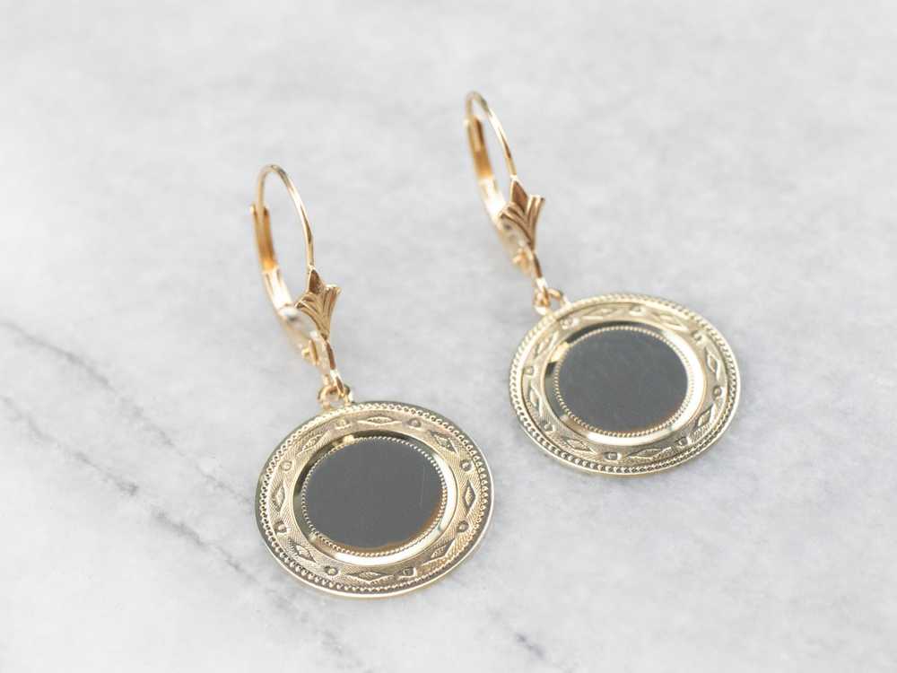 Retrofitted 14K Gold Cufflink Drop Earrings - image 3