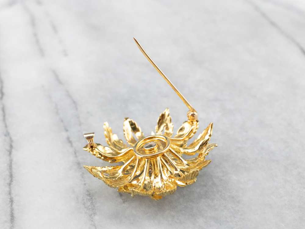 Vintage Flower Diamond Cluster Pin - image 10