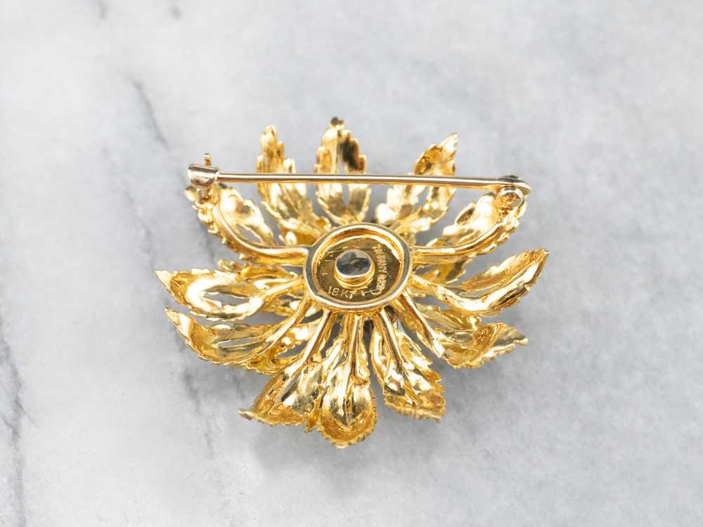 Vintage Flower Diamond Cluster Pin - image 5